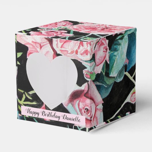 Rosa Vintage Rose Blumenkohl Tee Party Gewürztopf Geschenkschachtel (Vorderseite)