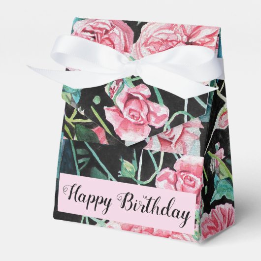 Rosa Vintage Rose Blumenkohl Tee Party Gewürztopf Geschenkschachtel (Vorderseite)