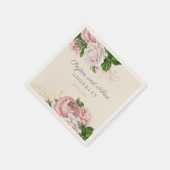 Rosa Vintage Rose Blumenzehen Serviette (Ecke)