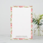Rosa Vintage Rose Briefpapier (Stehend Vorderseite)