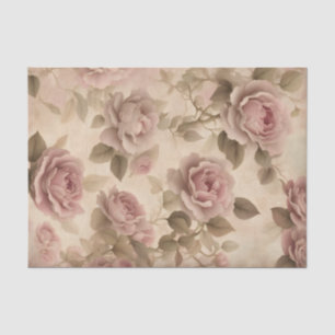 Rosa Vintage Rose, decoupiert Seidenpapier