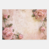 Rosa Vintage Rose Dekoupage Pattern Geschenkpapier Set (Vorderseite 2)