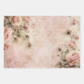 Rosa Vintage Rose Dekoupage Pattern Geschenkpapier Set (Vorderseite 3)