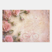 Rosa Vintage Rose Dekoupage Pattern Geschenkpapier Set (Vorderseite 2)