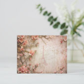 Rosa Vintage Rose Dekoupage Pattern Postkarte (Stehend Vorderseite)