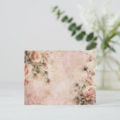 Rosa Vintage Rose Dekoupage Pattern Postkarte (Stehend Vorderseite)