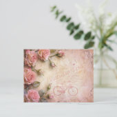 Rosa Vintage Rose Dekoupage Pattern Postkarte (Stehend Vorderseite)