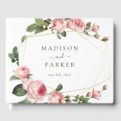 Rosa Vintage Rose Hochzeit Gästebuch (Vorderseite)