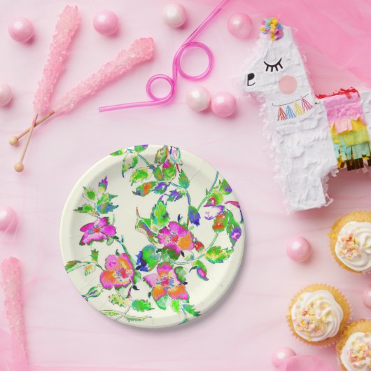 Rosa Vintage Rose Pappteller (Party)