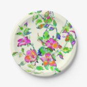 Rosa Vintage Rose Pappteller (Vorderseite)