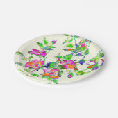 Rosa Vintage Rose Pappteller (Schrägansicht)