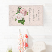 Rosa Vintage Rose Quinceañera Willkommen Banner (Insitu)