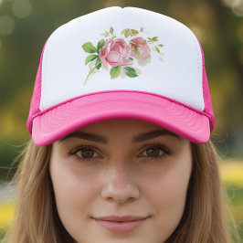Rosa Vintage Rose Truckerkappe