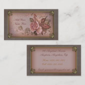 Rosa Vintage Rose Visitenkarte (Vorne/Hinten)