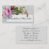 Rosa Vintage Rosen-Geschäfts-Karte Visitenkarte (Vorne/Hinten)