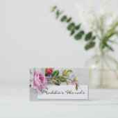 Rosa Vintage Rosen-Geschäfts-Karte Visitenkarte (Stehend Vorderseite)