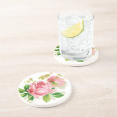 Rosa Vintage Rosen Getränkeuntersetzer (Seite)