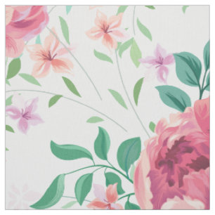 Rosa Vintage-Rosenmuster in Rosa und Lavendel Stoff