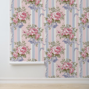Rosa Vintage-Rosentapete im Shabby-Chic-Stil zum A Tapete