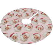 Rosa Vintage-Santa-Weihnachten Polyester Weihnachtsbaumdecke (Schrägansicht)