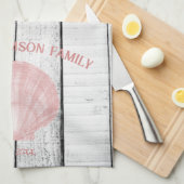 Rosa Vintage Scallop Muschel Handtuch (Viertel Falte)