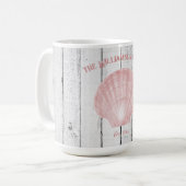 Rosa Vintage Scallop-Muschel Kaffee Tasse (Vorderseite Links)