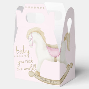 Rosa Vintage-Schaukelpferd-Cowgirl-Baby-Party Geschenkschachtel