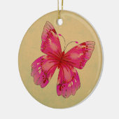 Rosa Vintage Schmetterlingskunst Keramikornament (Links)