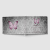Rosa Vintage Schmetterlingsmaske Gästebuch (Voll)