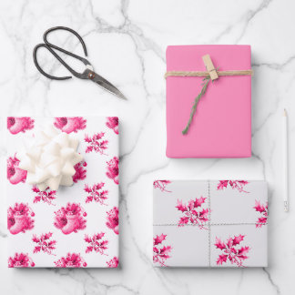 Rosa Vintage-Strümpfe Geschenkpapier Set