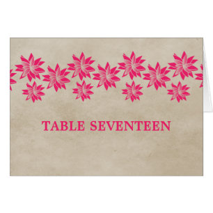 Rosa Vintage Tischnummer Karte
