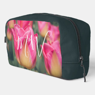 Rosa Vintage-Tulpen im Frühling Waschbeutel