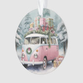 Rosa Vintage Vanagon Ornament (Vorderseite)
