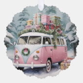 Rosa Vintage Vanagon Ornament (Vorderseite)