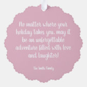 Rosa Vintage Vanagon Ornament Karte (Rückseite)