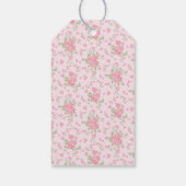 Rosa Vintage-verschlungene Blumen-Hochzeitsdusche- Geschenkanhänger (Rückseite)