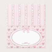 Rosa Vintage-verschönerte Blumen-Platzkarten-Tisch (Außenseite Aufgefaltet)