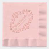 Rosa Vintage Viktorianische Babydusche Servietten Mit Folie (Vorderseite)