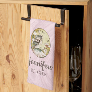 Rosa Vintage Viktorianische Frauen Küchentuch Cust