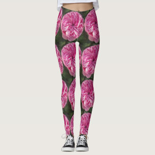 Rosa Vintage Viktorianische Rose Foto Blumenbeete Leggings