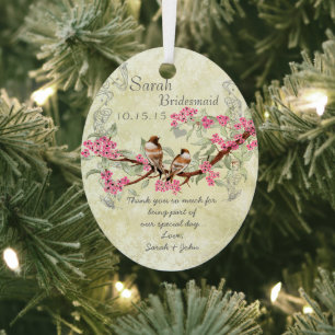 Rosa Vintage-Vogel-Brautjungfer-Ornamente Ornament Aus Metall