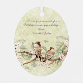 Rosa Vintage Vogelarten Trauzeugin Ornamente (Rückseite)