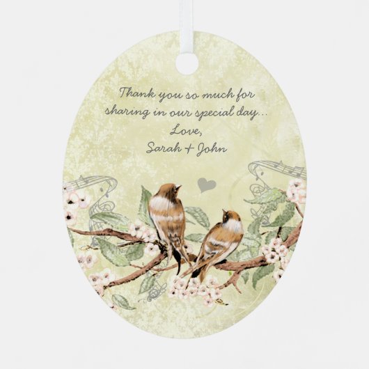 Rosa Vintage Vogelarten Trauzeugin Ornamente (Rückseite)