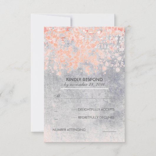 Rosa Vintage Wedding RSVP Cards Karte (Vorderseite)