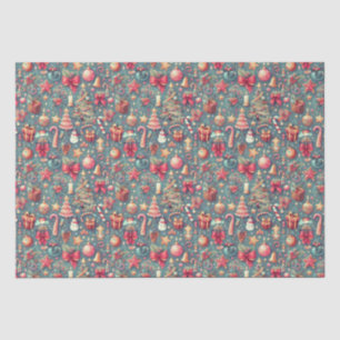 Rosa Vintage-Weihnachten  Seidenpapier