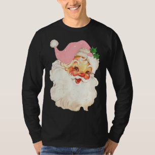 Rosa Vintage Weihnachtsmann Rosa Weihnachten T-Shirt