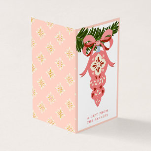 Rosa vintage Weihnachtsschmuck gefaltetes Geschenk