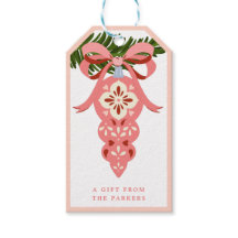 Rosa Vintage-Weihnachtsschmuck-Geschenkanhänger