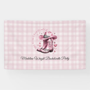 Rosa Vintage Western Cowgirl Junggesellinnenabschi Banner