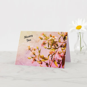 Rosa Vintage Wildblumen personalisierbar Karte